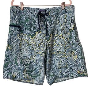 Vintage Patagonia Swim Trunks Shorts Mens Size 35 Blue Abstract Surfing‎ Beach